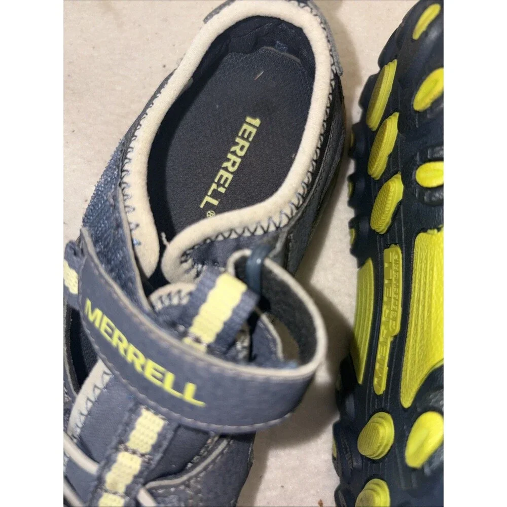 MERRELL Sandal Shoes Boys H2O Hiking Fishing Navy 3m Camping Hooknloop